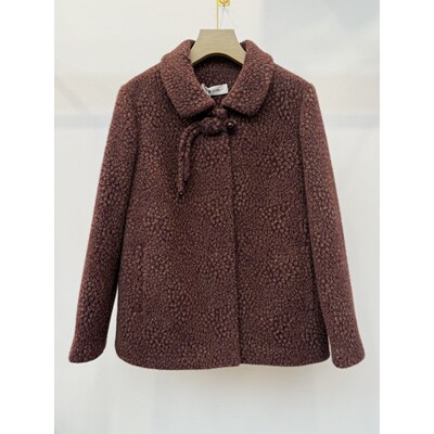 Q75011冬装水貂绒外套60岁70老年人冬装毛呢大衣中长款妈秋之歌