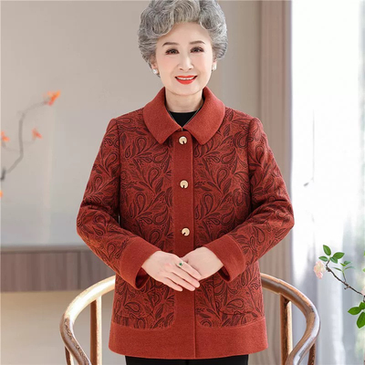 雅百威中老年人女装妈妈春衣服60岁70奶奶春装外套新款老太太上衣