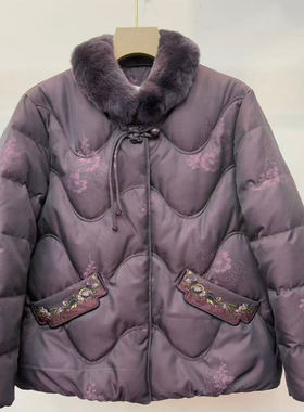 Q95029羽绒服老年人太太秋冬装女短款上衣服70岁80多妈妈冬季外套