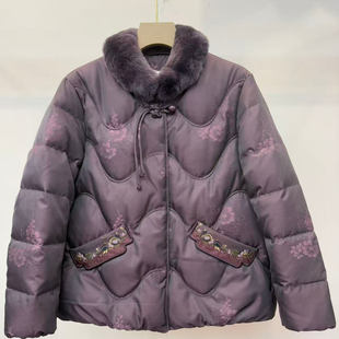 Q95029羽绒服老年人太太秋冬装女短款上衣服70岁80多妈妈冬季外套