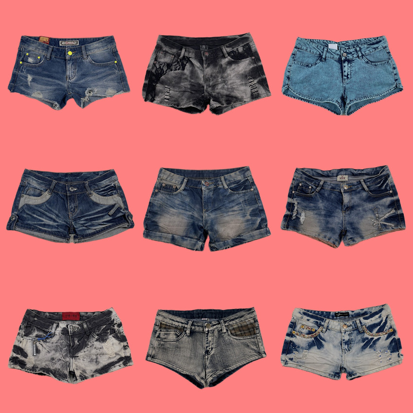 夏季辣妹低腰超短牛仔裤牛仔裙