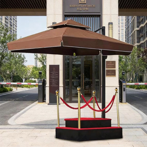 印广告抗大风移动岗亭伸缩收缩伞