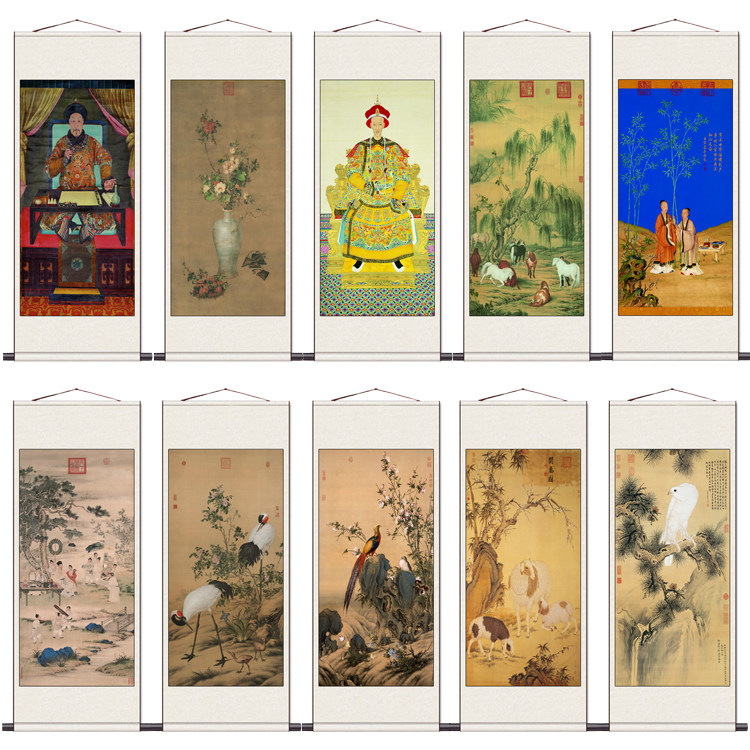 郎世宁名家字画卷轴挂画马到成功书房装饰办公室挂画卷轴壁画送礼