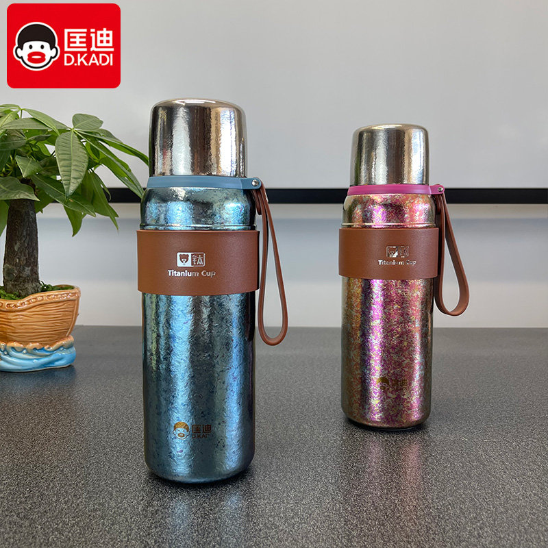 匡迪纯钛保温杯焖茶杯男女高档养生杯大容量茶水分离泡茶杯水杯子