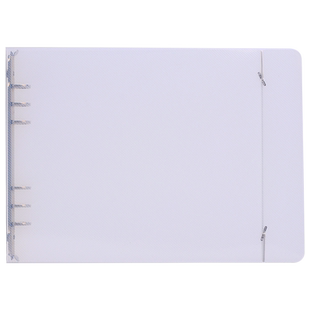 简约透明小清新A4横式6孔方格空白活页本B5横款金属夹网格本学生办公加厚记事本大本子康奈尔思维导图笔记本