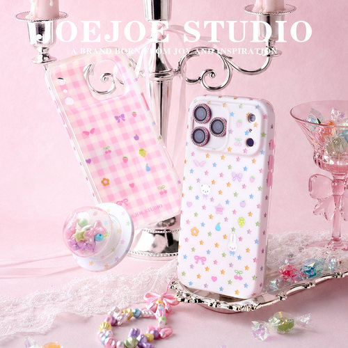 JOEJOE原创彩虹星星适用Apple17Pro苹果iphone17proMax亮面手机壳16Pro新款15磁吸支架保护壳14手机套波点