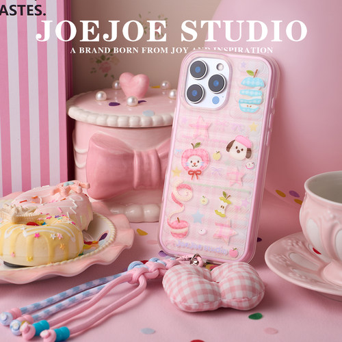 JOEJOE原创喵狗补丁适用苹果17Pro磨砂面行李箱手机壳iPhone16pro max二合一保护壳15保护套14星星格纹苹果13