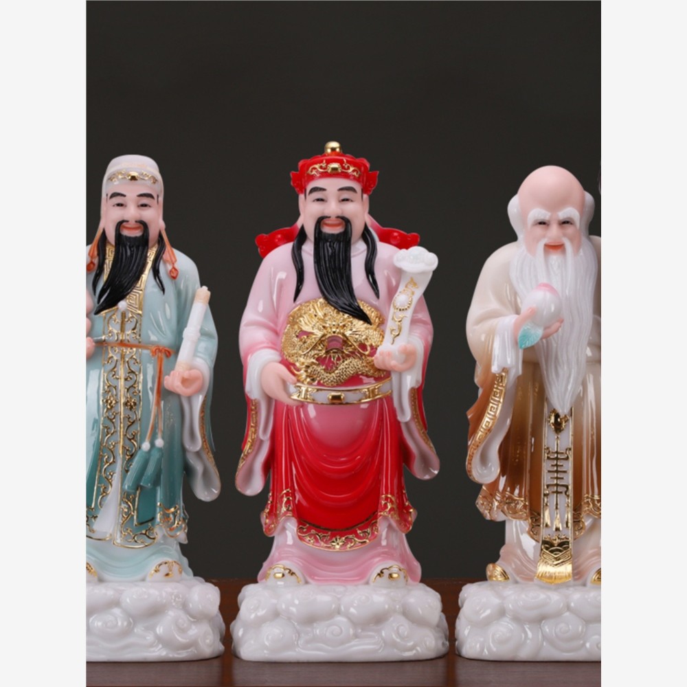 汉白玉福禄寿三星喜财新