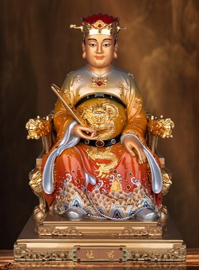 台湾黄铜贴金彩绘灶王爷