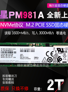 Samsung/三星 PM981a 256G 512G 1T 2T  M.2硬盘SSD NVME PCIE