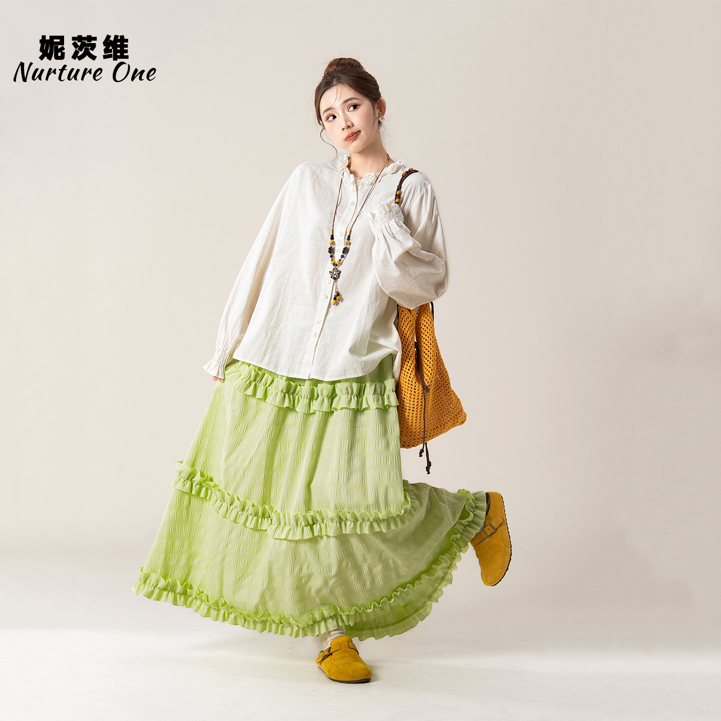 妮茨维【1.30 20:00春季新品】前4小时6折 限50件！白衫叠绿,女装/女士精品,衬衫,淘宝优惠券,粉丝福利购,淘宝优惠卷