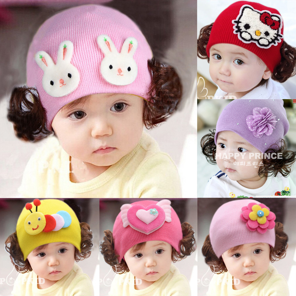 假发女童保暖毛线帽儿童针织帽宝宝秋冬季套头加厚帽子小公主可爱,童装/婴儿装/亲子装,帽子,淘宝优惠券,粉丝福利购,淘宝优惠卷