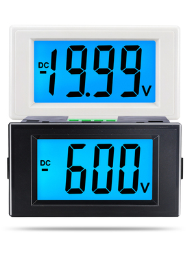 直流数显电压表正负0-12v24v48v200v600v液晶数字显示表头D69-230