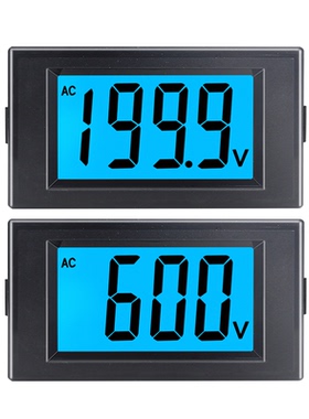 数显交流电压表0-200V600V数字电压表头AC/DC8-12V隔离供电D69-22