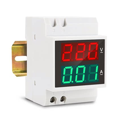 导轨交流数显电压表电流表家用220v三相380v数字双显模块D52-2042