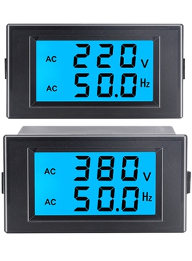 发电机数显电压表频率表单相110v220v三相380v50hz测试仪D69-2080