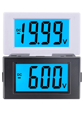 直流数显电压表正负0-12v24v48v200v600v液晶数字显示表头D69-230