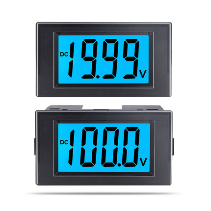 直流数显电压表液晶显示数字表头dc12v24v72v100v测量模块D69-30