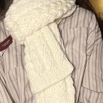 纯手工成品围巾情侣心心相扣