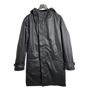 圣迪男式酷感做旧磨白中长款拉链按扣多大口袋风衣外 套1890