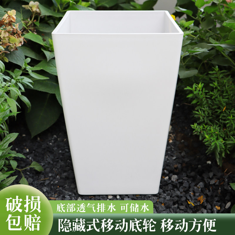 简约高款白色加厚花盆树脂大号散尾葵方形花盆客厅大型绿植专用盆,鲜花速递/花卉仿真/绿植园艺,花盆,淘宝优惠券,粉丝福利购,淘宝优惠卷