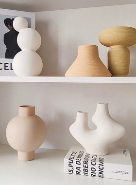 ins奶油风高级感花瓶摆件