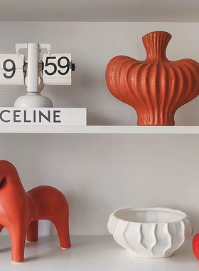 ins轻奢风喜庆红色装饰摆件