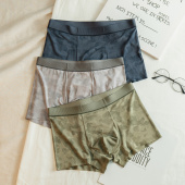 无痕中腰四角底裤 平角内裤 多色男士 内裤 三条装 新款 莫代尔透气男士