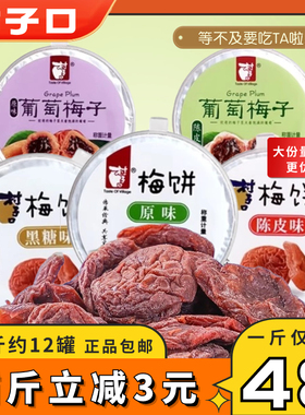 村子口梅饼葡萄梅子无核梅肉陈皮味原味多口味散装蜜饯开胃小零食