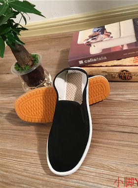 西山布鞋男加绒加厚冬季黑色工作鞋开车鞋爸爸鞋牛筋底功夫鞋包邮