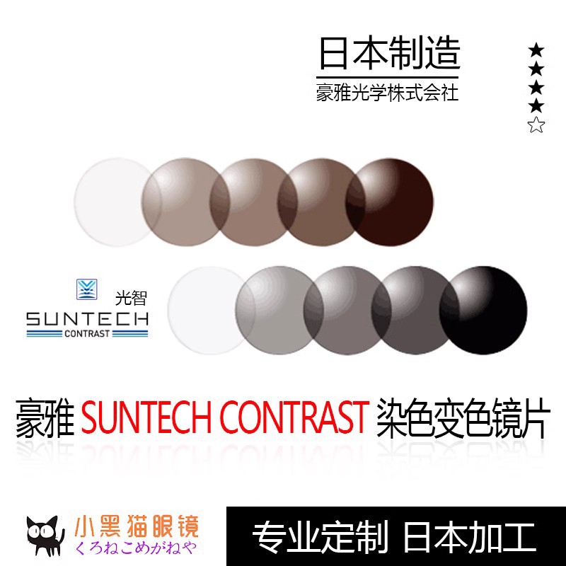 日本直邮/HOYA豪雅NULUX Suntech防蓝光染色变色近视眼镜片单片-封面