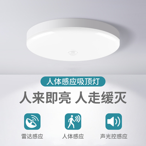 人体感应灯led声光控灯入户厨卫阳台过道走廊雷达吸顶灯家用夜灯