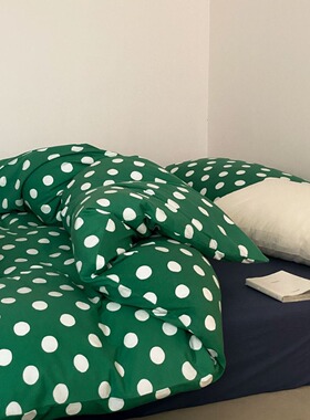 GIVERNY HOME 2025新款法式复古波点针织棉床笠被套床上用品套件