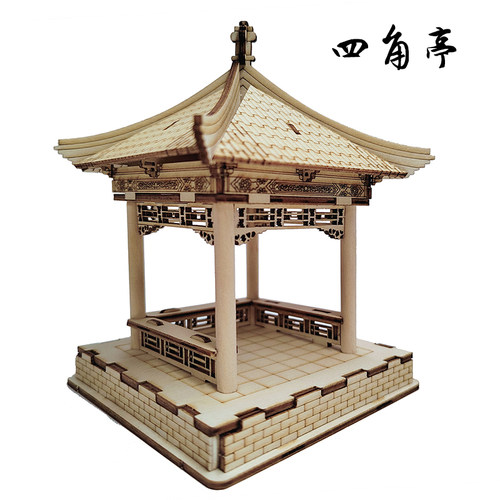 榫卯古建筑模型益智木制拼插