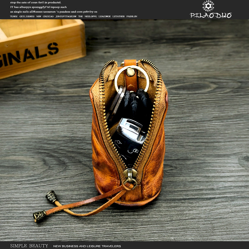 pilaoduo钥匙包头层牛皮遥控器包