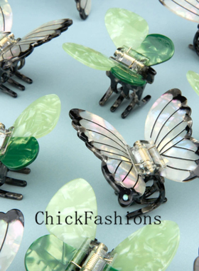 多款进口法国coucou suzette醋酸丸子头刘海发卡抓夹蝴蝶结绿色