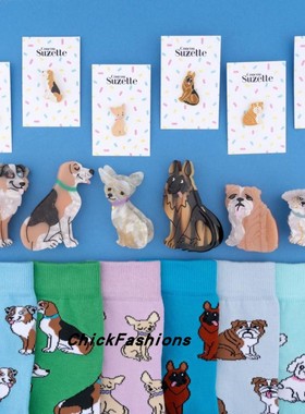 多款现货法国coucou suzette趣味发夹狗狗吉娃娃斗牛犬牧羊犬新品