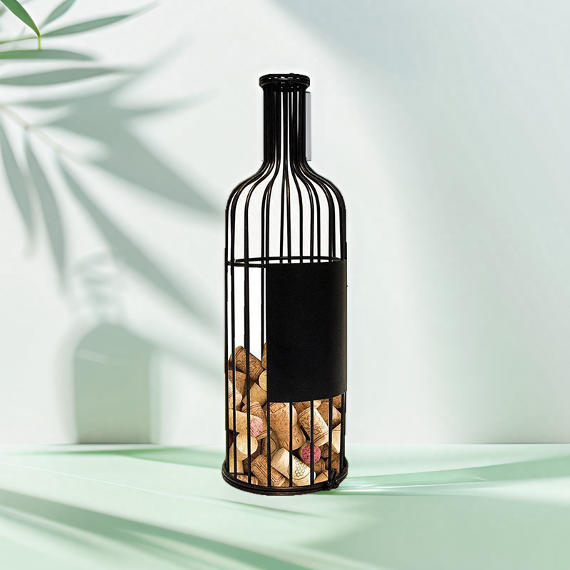 创意桌面摆饰欧式纯手工金属铁艺摆件红酒瓶木塞收藏架酒塞装饰品