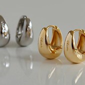 法式 celi耳环女金色圈圈高级感铜镀18k真金圆圈耳扣耳圈素圈耳饰