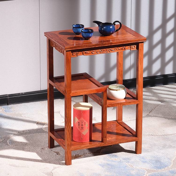 小茶几中式花梨木实木置物架边几