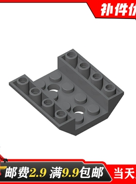 小颗粒积木适用乐高MOC 72454散装系列零配件4x4带孔反向斜坡面砖