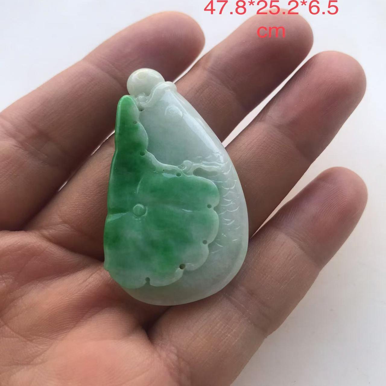 缅甸天然翡翠A货双彩阳绿寓意好
