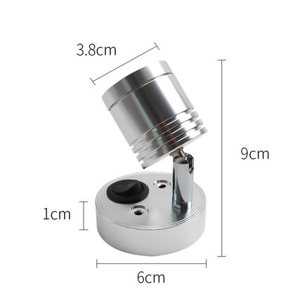 新款12V万向房车游艇阅读灯LED3w超亮床头镜前灯明装吸顶壁灯射灯