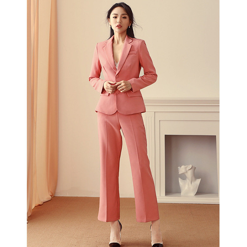 法式秋冬复古休闲炸街chic西装气质名媛小众设计高级感长裤外套女