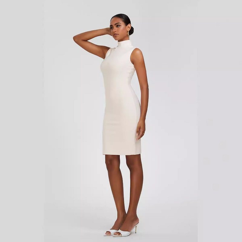 欧美晚宴年会礼服女轻奢小众高端级感气质名媛收腰包臀绷带连衣裙