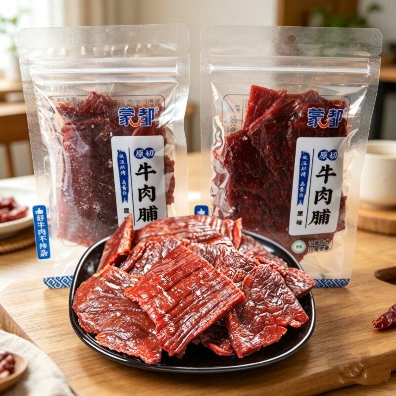 蒙都原切牛肉脯正宗牛肉干小包装内蒙古健身高蛋白清真零食品250g