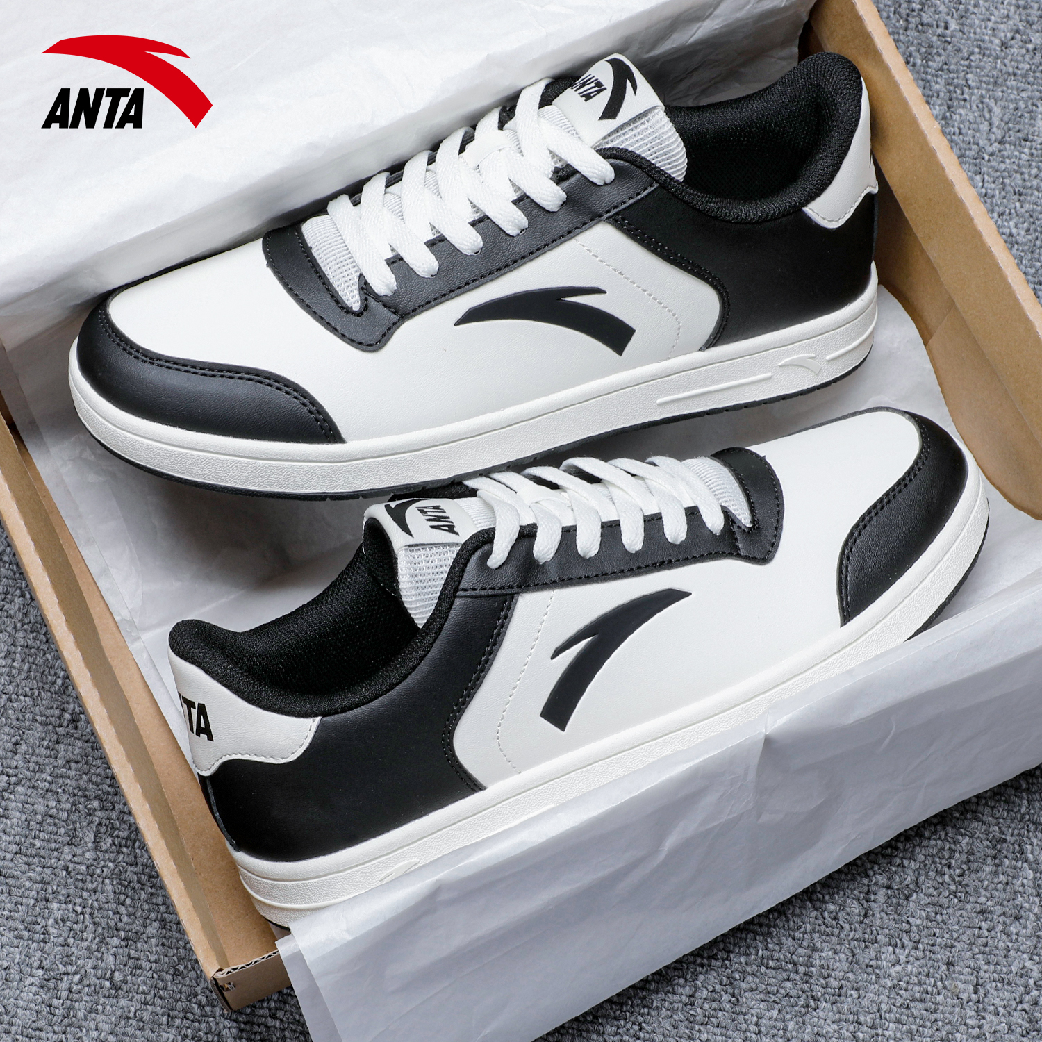 安踏板鞋男鞋潮流小白鞋