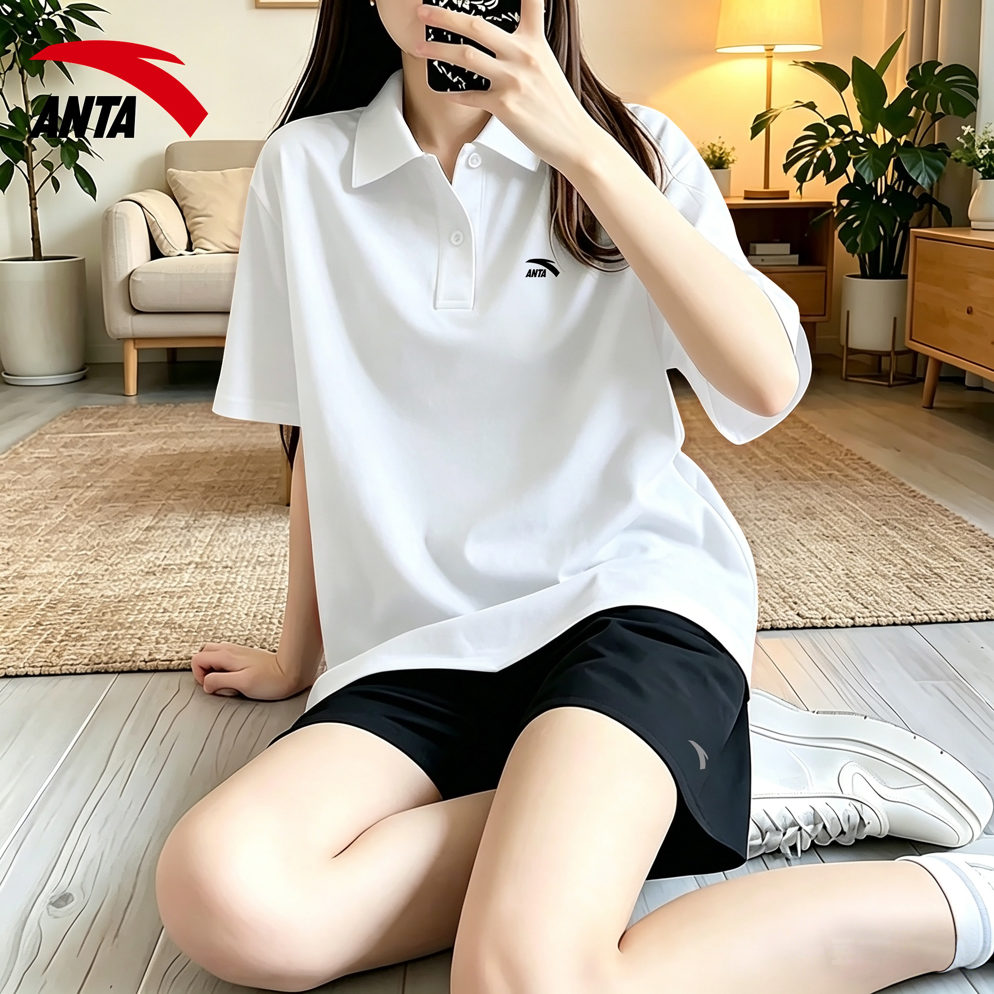 安踏Polo衫运动套装女