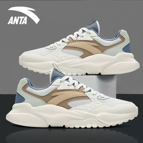 安踏休闲鞋男网面透气软底轻便