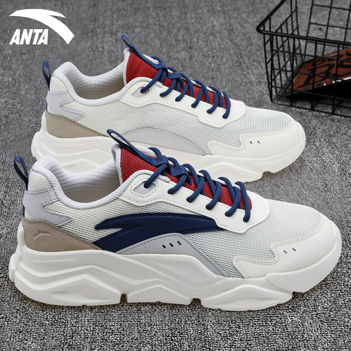 安踏男鞋休闲鞋冬季2025新款网面透气轻便复古百搭软底耐磨运动鞋,运动鞋new,运动休闲鞋,淘宝优惠券,粉丝福利购,淘宝优惠卷